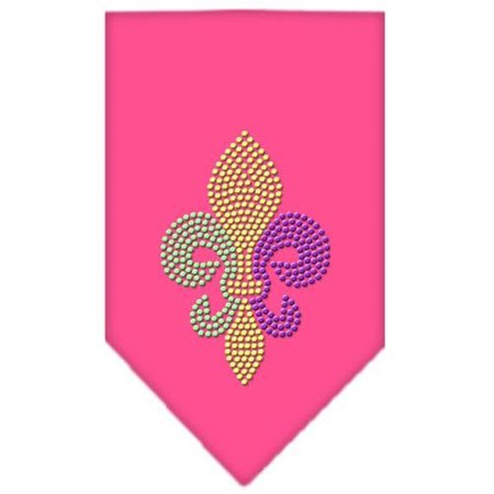 UNCONDITIONAL LOVE Mardi Gras Fleur De Lis Rhinestone Bandana Bright Pink Large UN920647